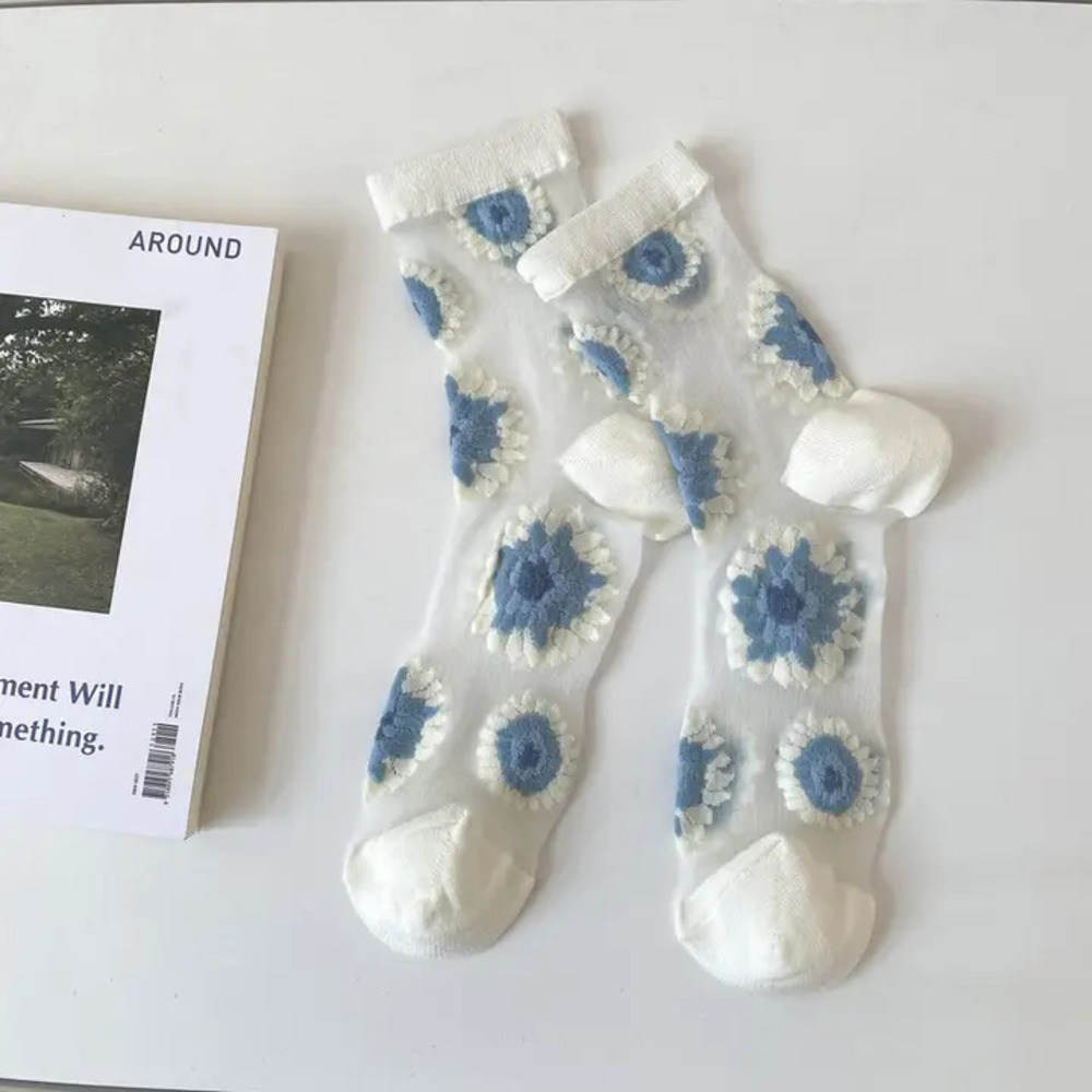 X12 Dopamine Sunflower Sheer Mesh Socks One Size - Picture 1 of 1